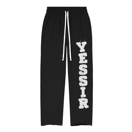 "YESSIR" BLACK SWEATPANTS