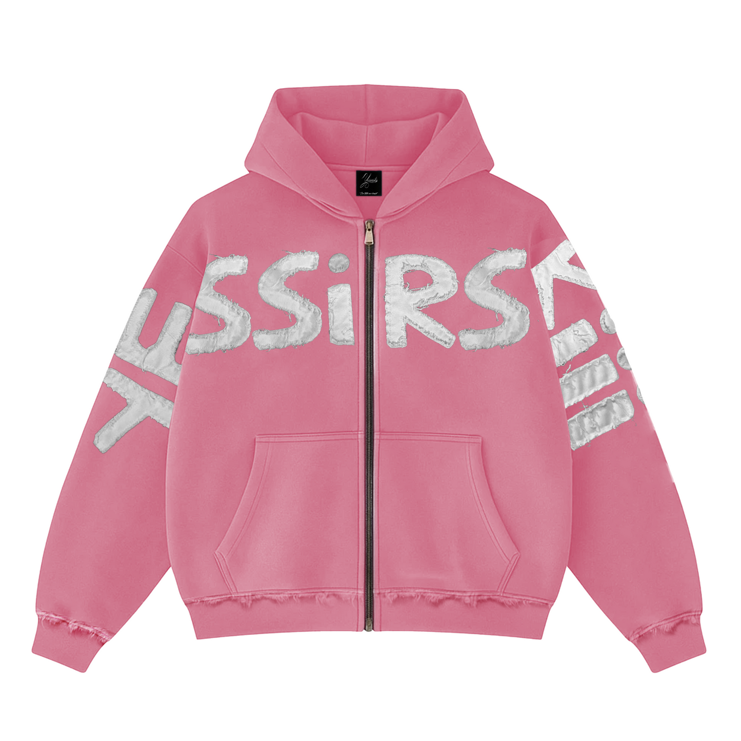 "YESSIRSKIII" PINK ZIP HOODIE