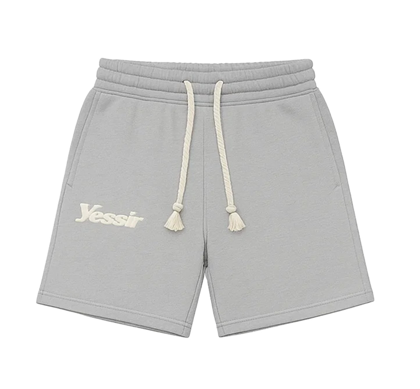 "YESSIR" ROPE LACES GREY SHORTS