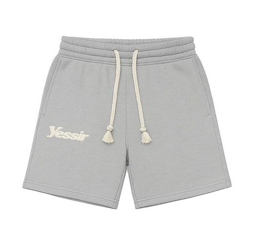 "YESSIR" ROPE LACES GREY SHORTS