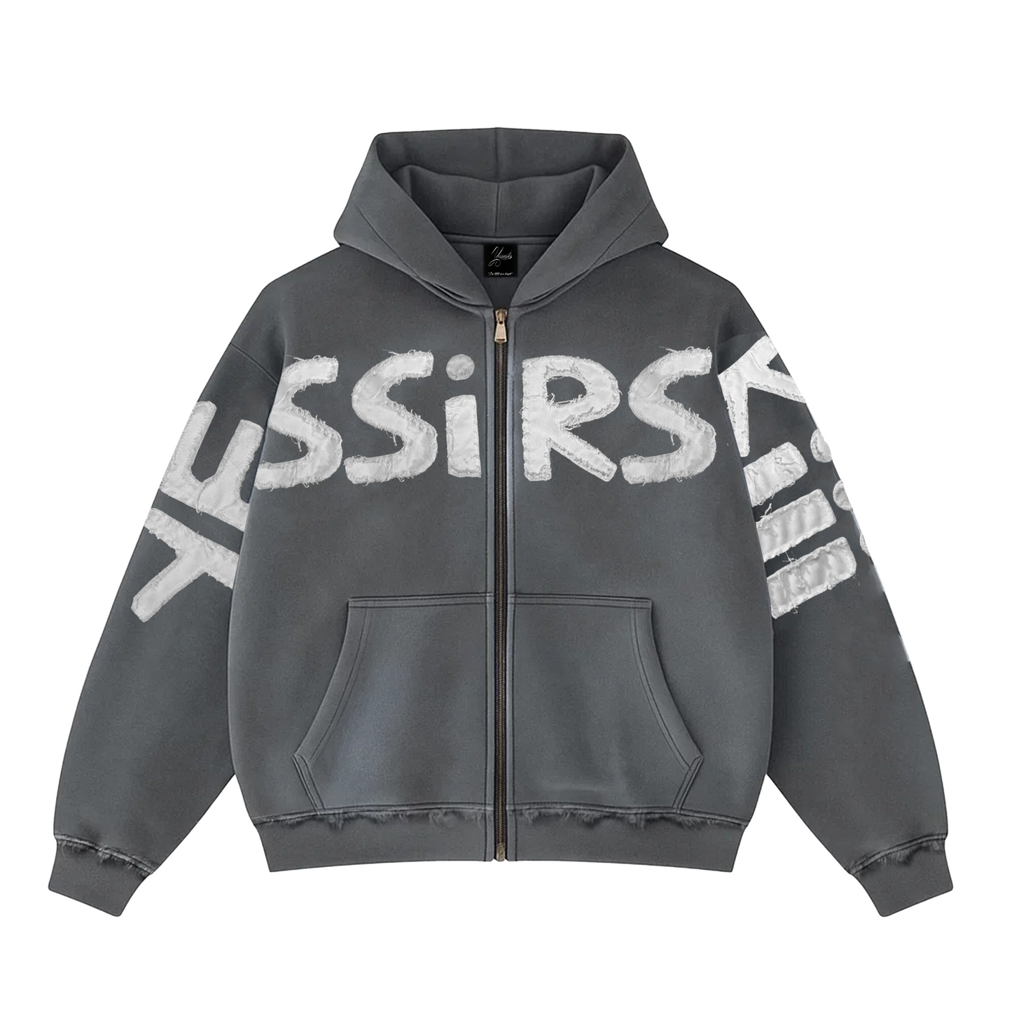 "YESSIRSKIII" WASHED ZIP HOODIE