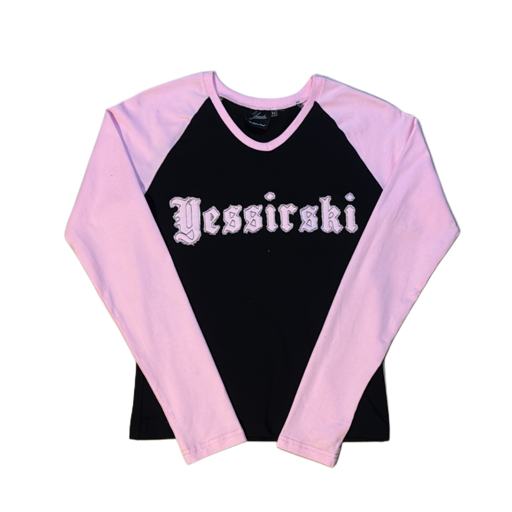 "Yessirskiii" PINK/BLACK WOMAN LONGSLEEVE (Лонгслів Жіночій з аплікацією)