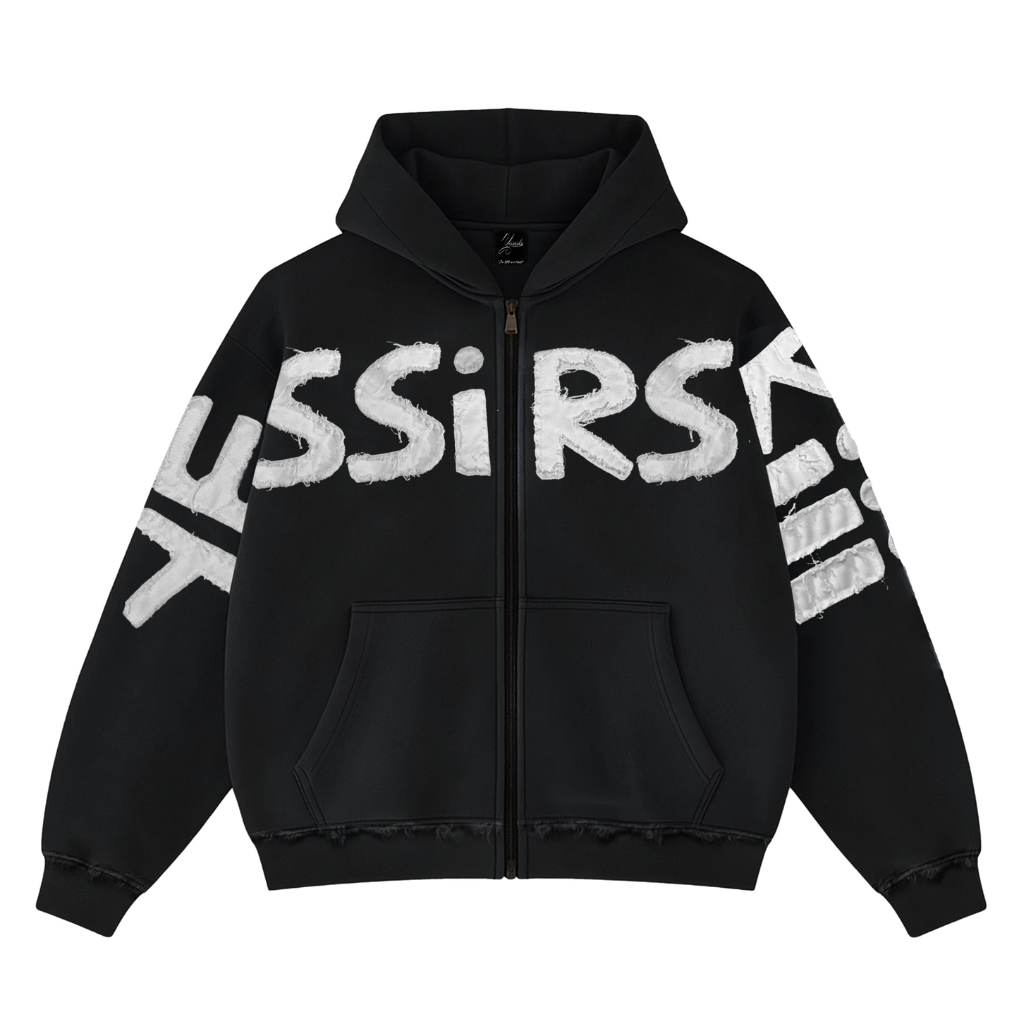 "YESSIRSKIII" BLACK ZIP HOODIE