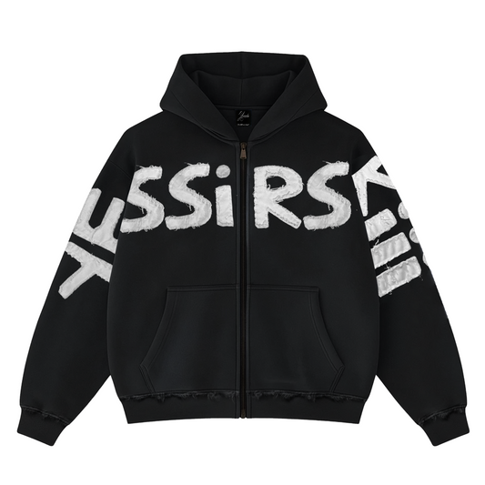 "YESSIRSKIII" BLACK ZIP HOODIE
