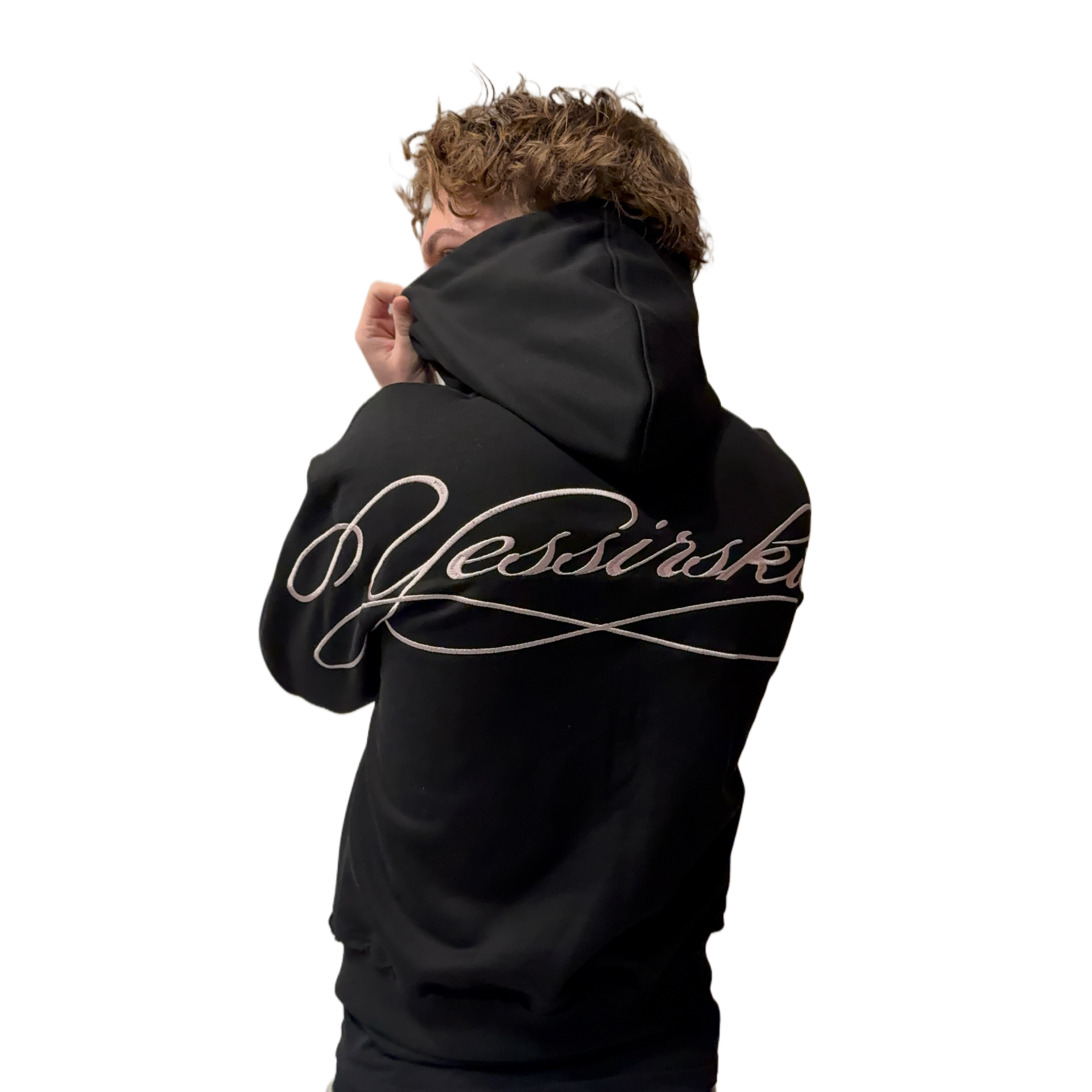 "Yessirskkiii" SIGNATURE BLACK ZIP HOODIE (Зiп худi чорне з вишивкою)