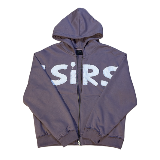 "YESSIRSKIII" PURPLE ZIP HOODIE