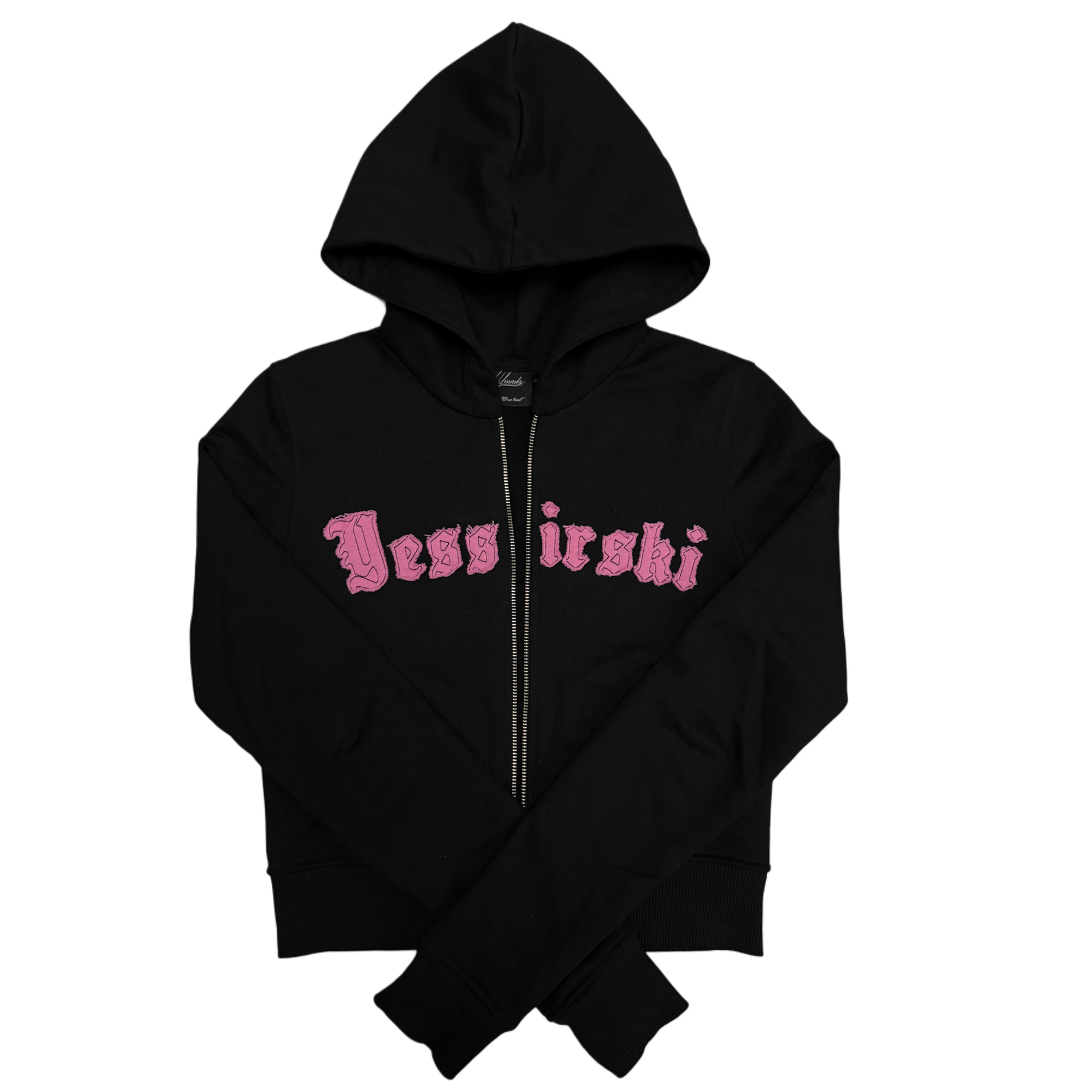 "Yessirskiii" WMN BLACK ZIP HOODIE (Зiп худi жіноче чорне)