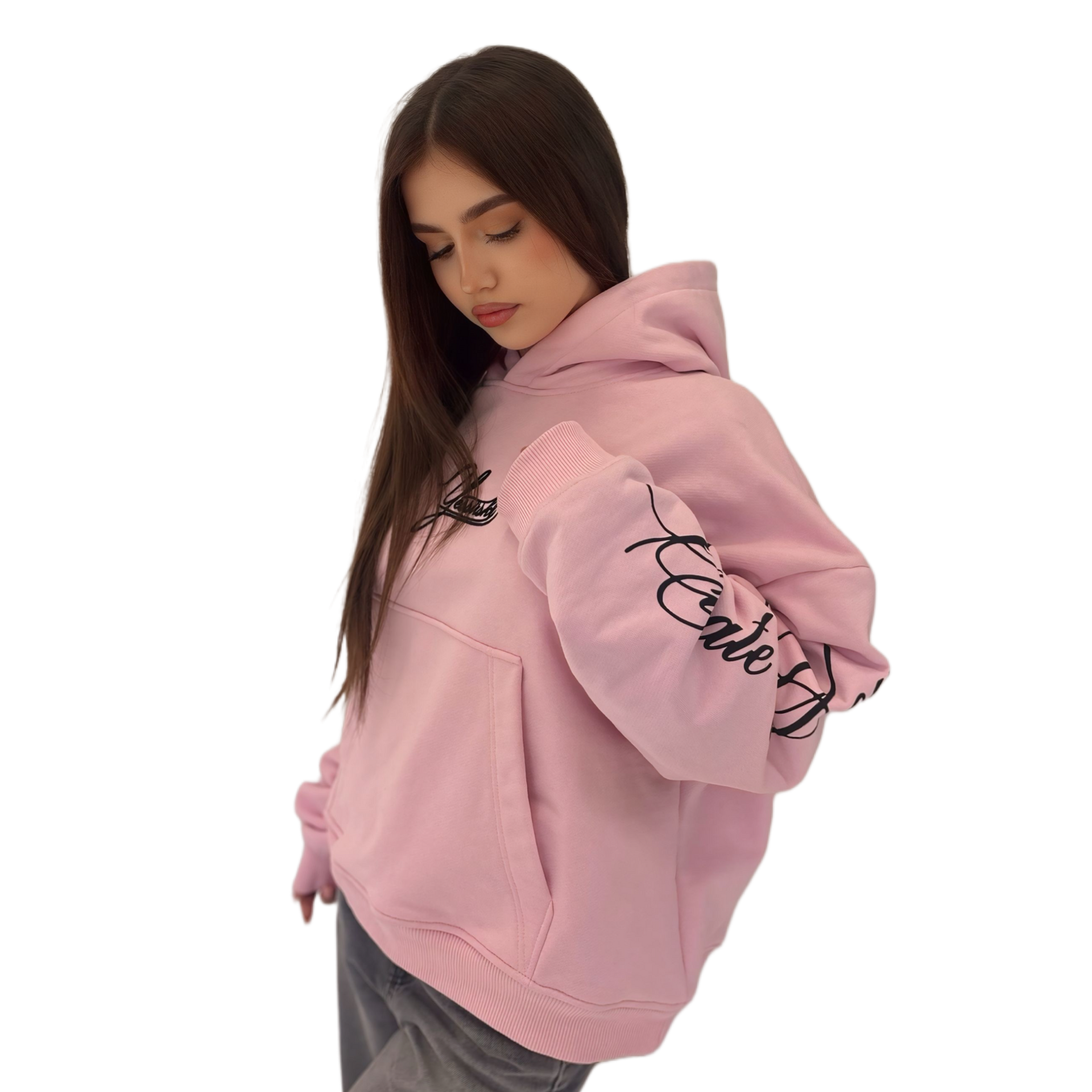 "Create Your Own Dreams" PINK HOODIE(Худі рожеве з вишивкою)