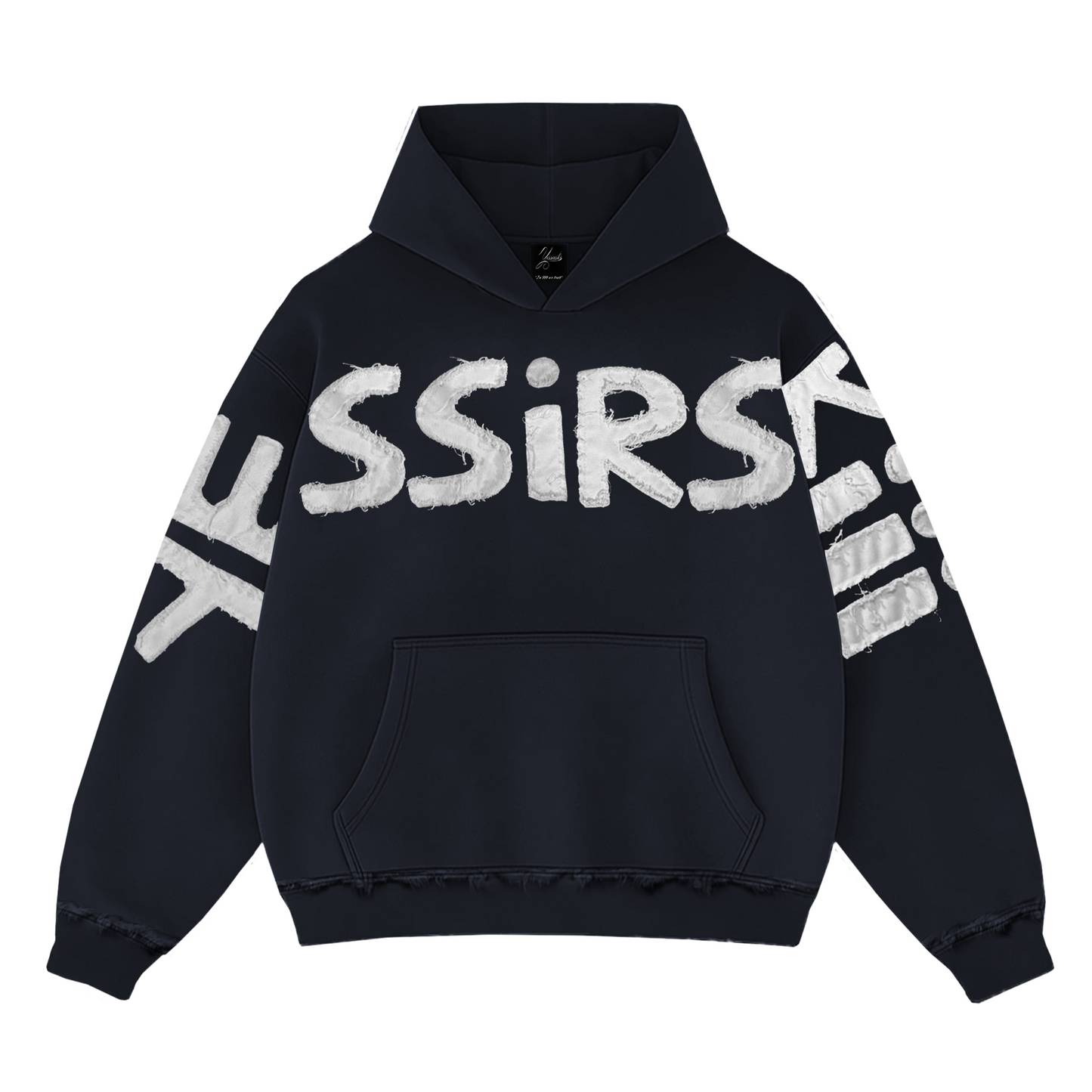 "YESSIRSKIII" NAVY BLUE HOODIE