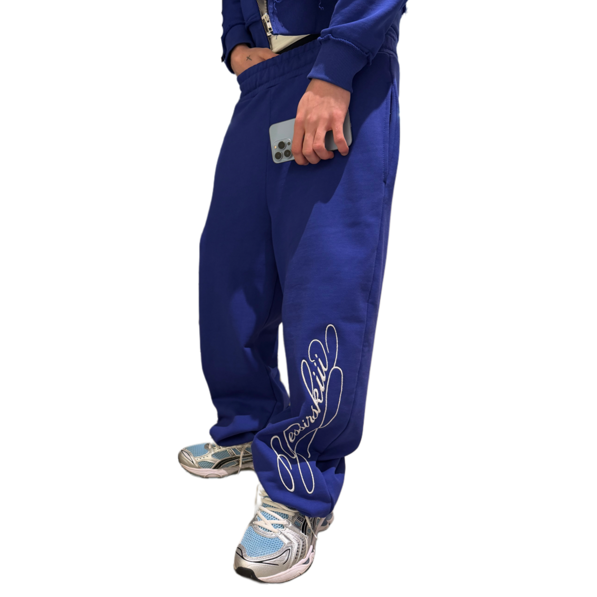 "Yessirskiii" BLUE SWEATPANTS (Штани сині з вишивкою)