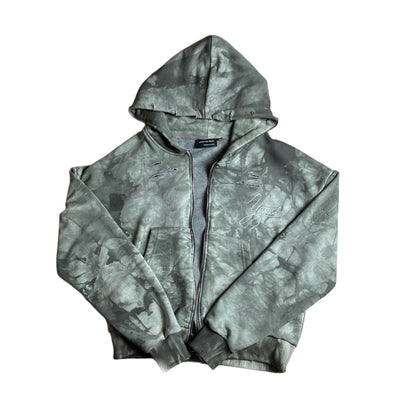 "YESSIRSKIII" CAMO ZIP HOODIE