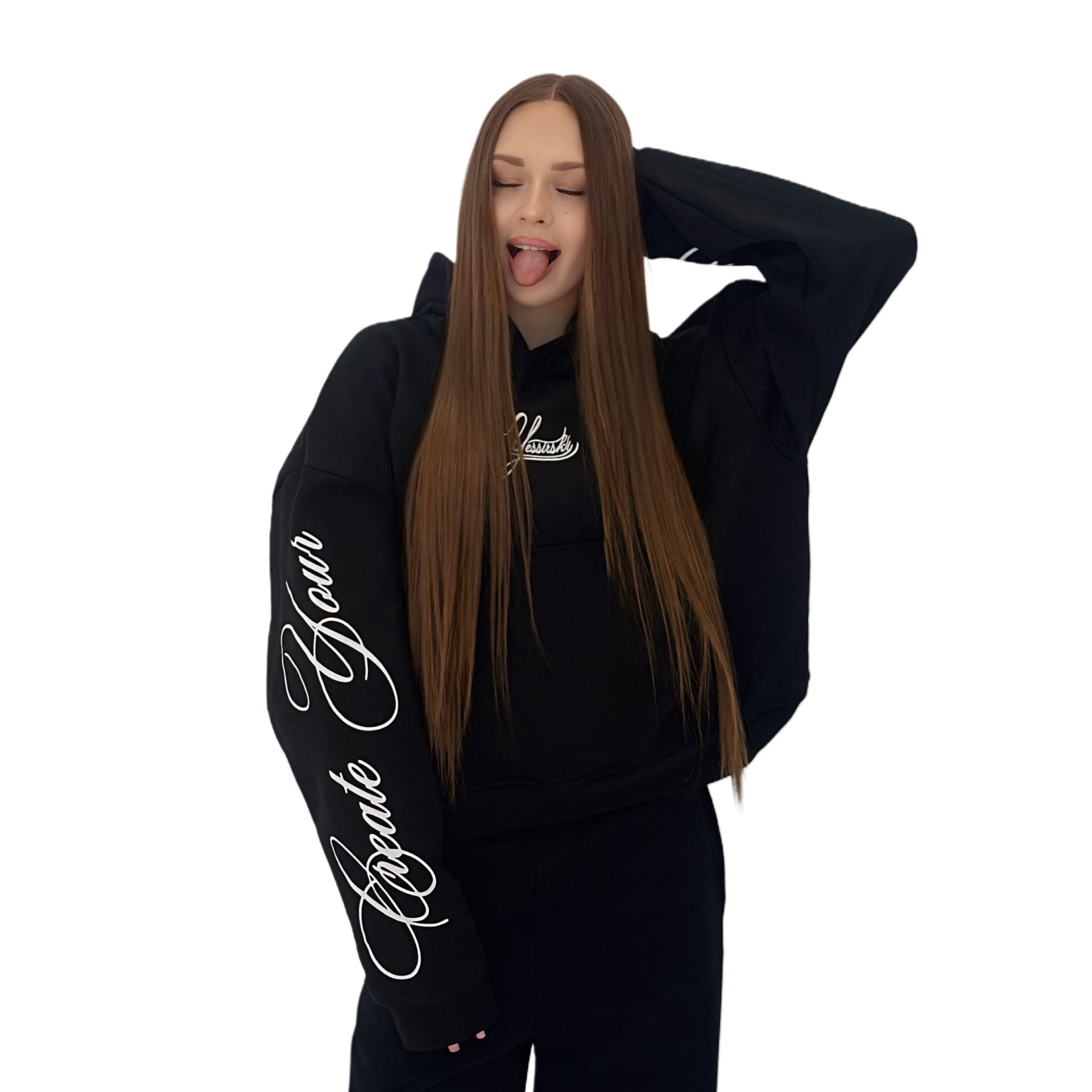 "Create Your Own Dreams" BLACK HOODIE (Худі чорне з вишивкою)