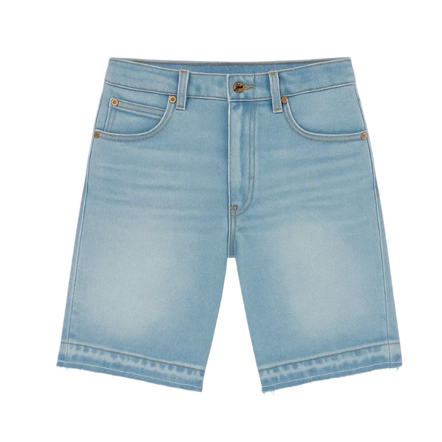 "YES SIR" WASHED LIGHT BLUE JORTS