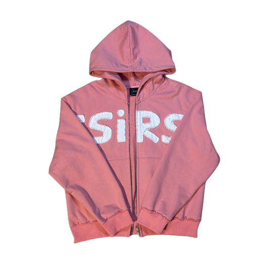 "YESSIRSKIII" PINK ZIP HOODIE