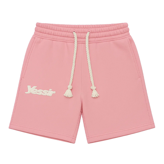 "YESSIR" ROPE LACES PINK SHORTS