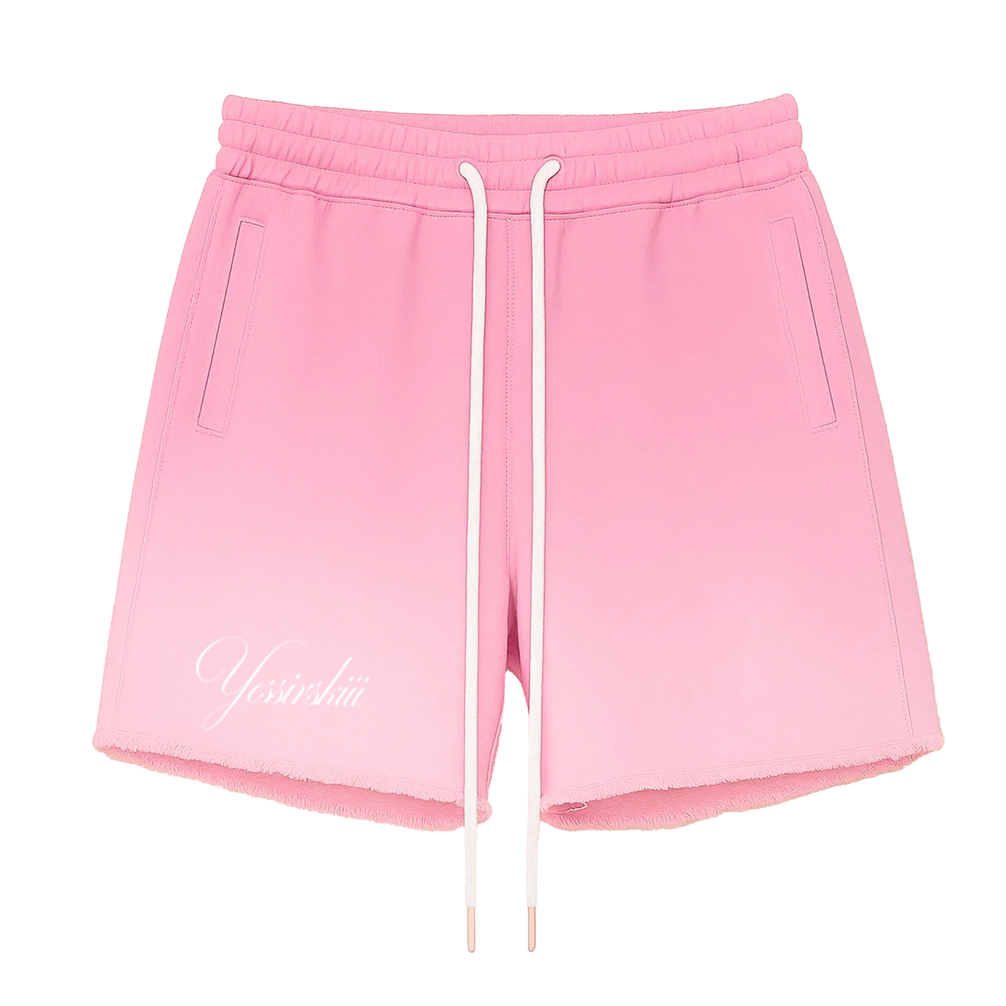 "YESSIRSKIII" SPRAY PINK SHORTS