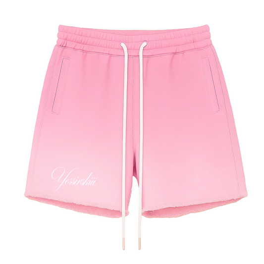 "YESSIRSKIII" SPRAY PINK SHORTS